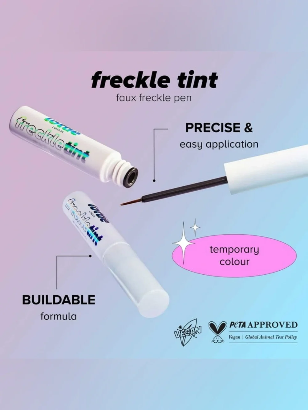 Lottie London Freckle Tint, Faux Freckle Pen - Deep